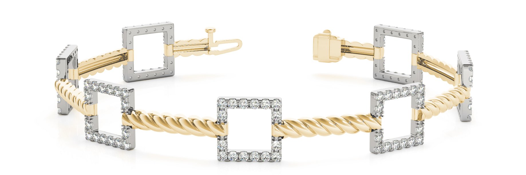 Fancy Diamond Bracelet Ladies 1.32ct tw - 14kt Gold