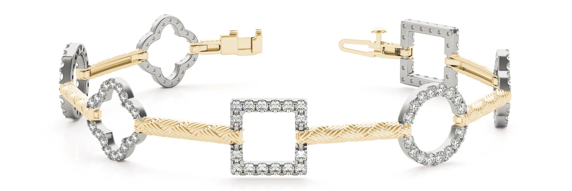 Fancy Diamond Bracelet Ladies 1.41ct tw - 14kt Gold