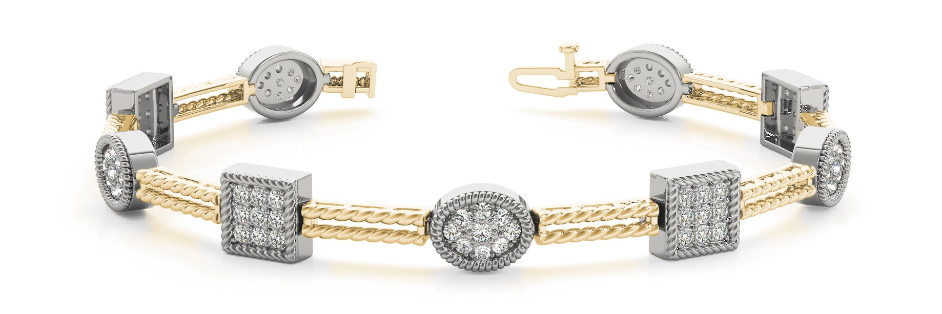 Fancy Diamond Bracelet Ladies 1.93ct tw - 14kt Gold