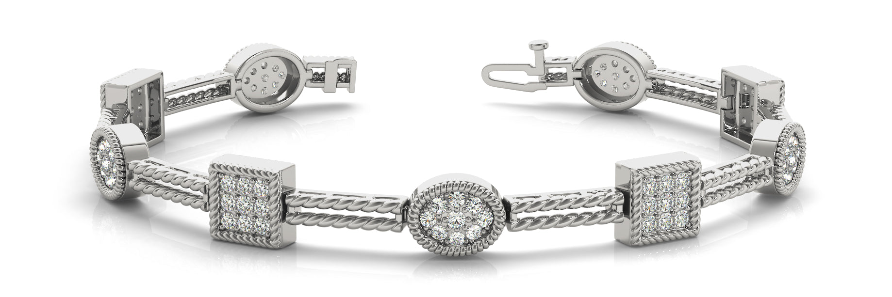 Fancy Diamond Bracelet Ladies 1.93ct tw - 14kt Gold