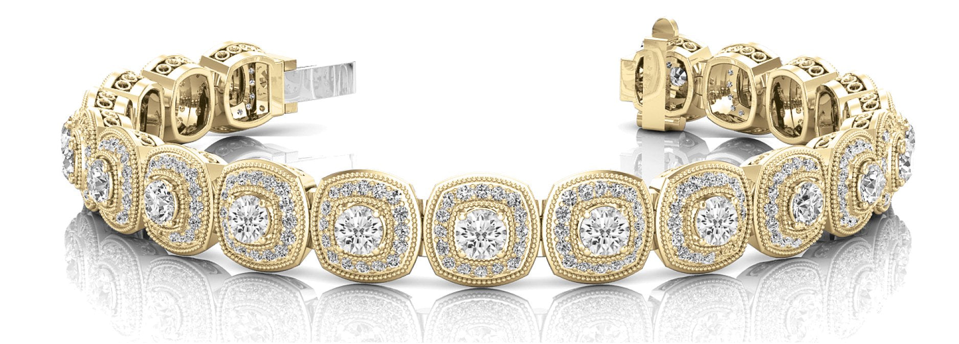 Fancy Diamond Bracelet Ladies 7.46ct tw - 14kt Gold