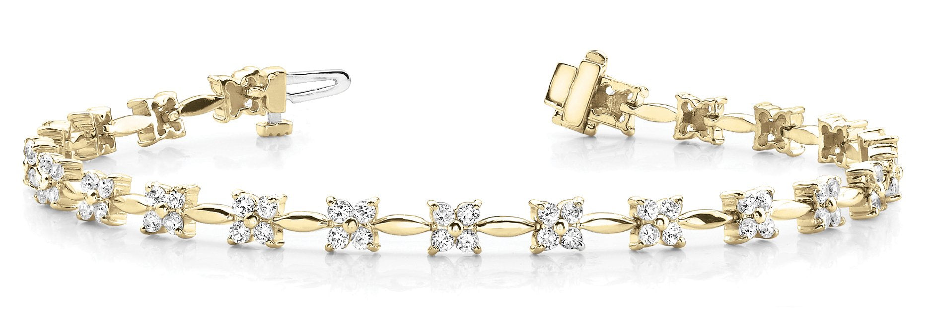 Fancy Diamond Bracelet Ladies 2.06ct tw - 14kt Gold