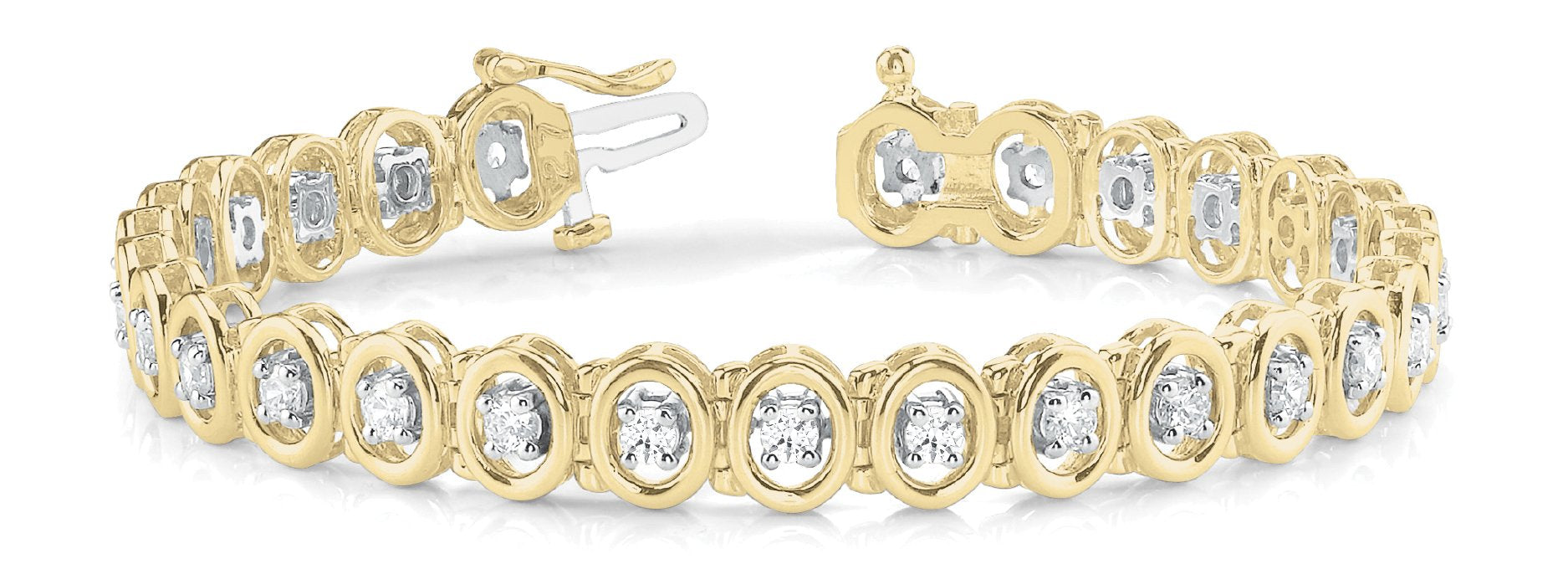 Fancy Diamond Bracelet Ladies 3.04ct tw - 14kt Gold