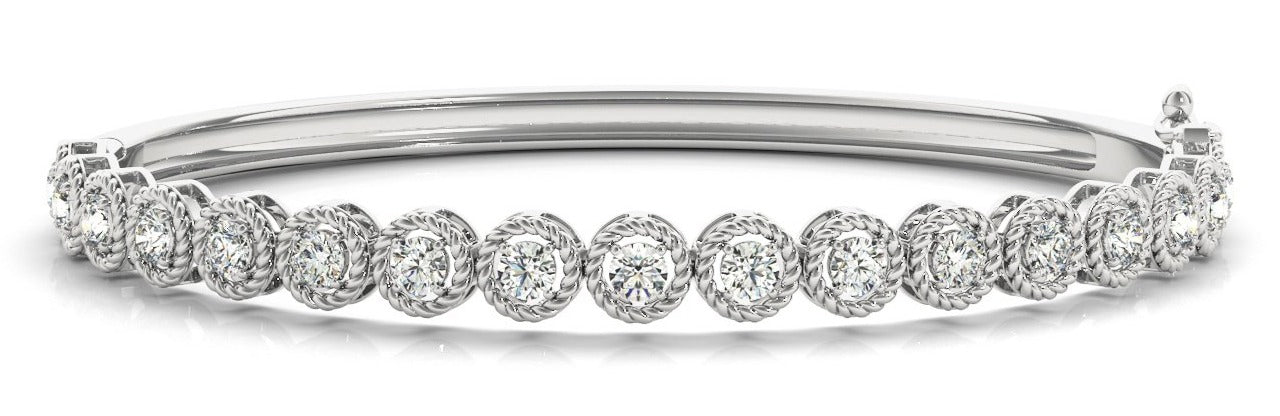 Diamond Bangle 0.96 ct tw - Ladies 14kt White Gold