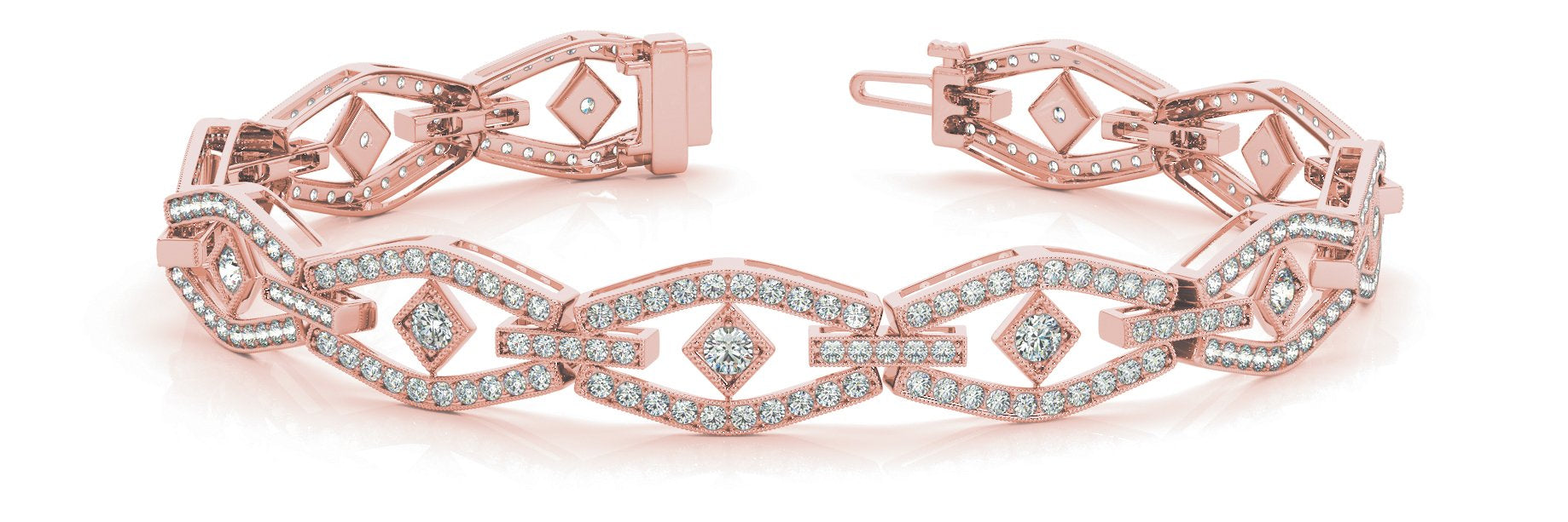 Fancy Diamond Bracelet Ladies 3.52ct tw - 14kt Gold