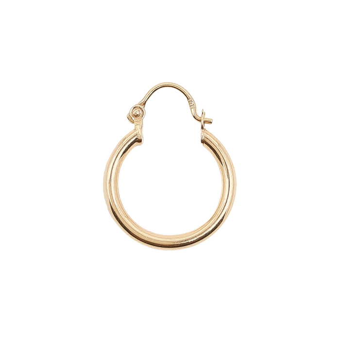 14kt Gold Hoop 15MM(0.5inch) High Polish 2MM thick