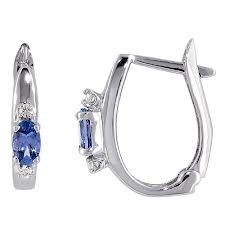 Tanzanite 1.19 ct tw earrings with 0.08 ct tw Diamonds & 14kt Gold