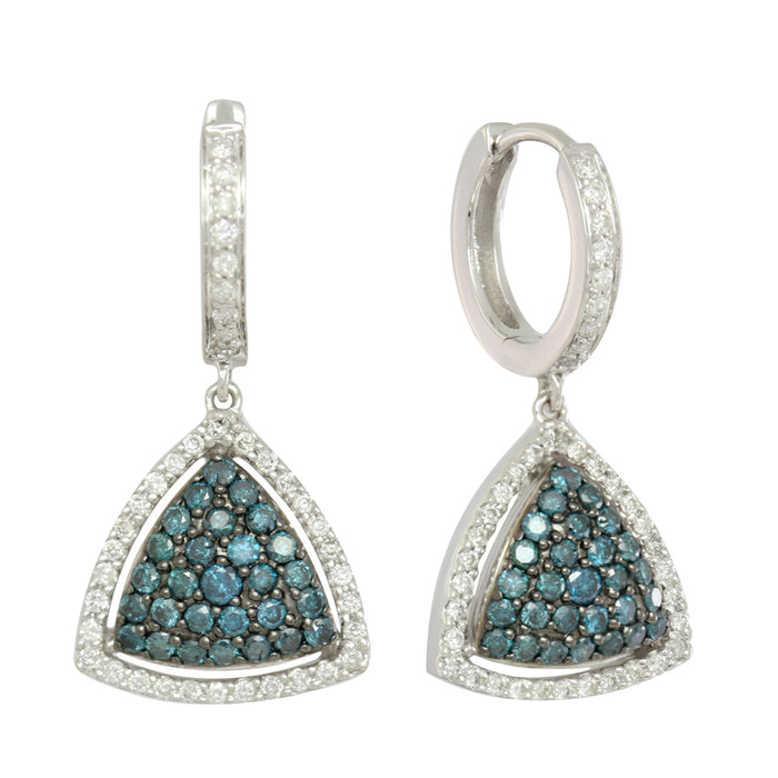 Blue and White Diamond Earring 1.61cttw 14kt Gold