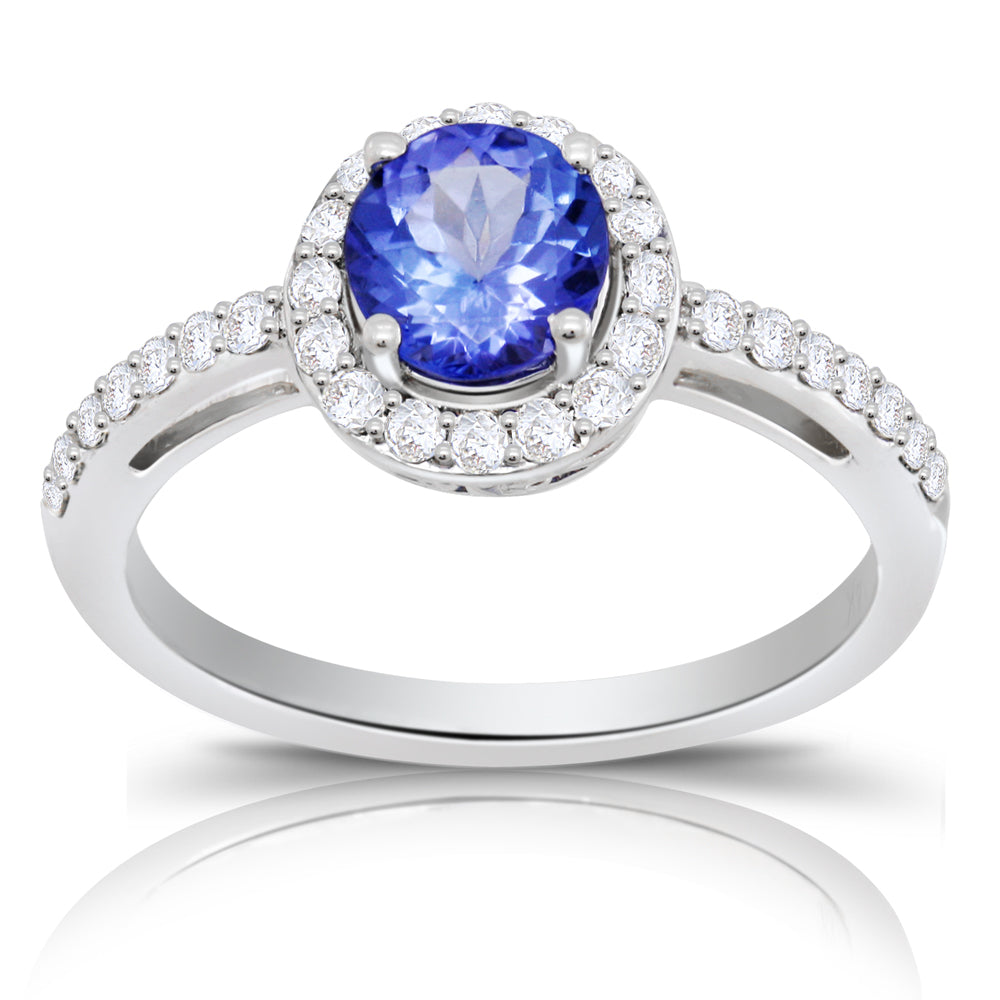 Tanzanite 0.85 ct tw Ring with 0.35 ct tw diamonds & 14kt Gold