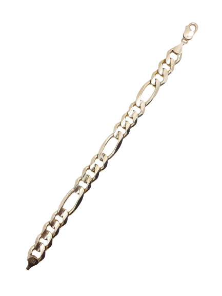 Women's Figaro Link Bracelet 14kt 12MM 8.5"