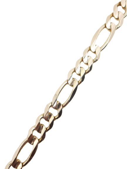 Women's Figaro Link Bracelet 14kt 12MM 8.5