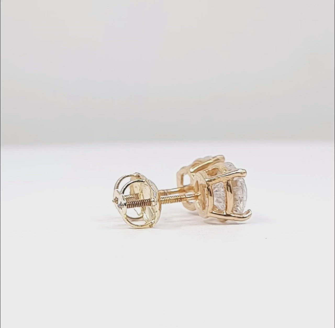 Dazzling Round Lab Diamond Stud Earrings elegantly set in 14K Gold (2 1/2ct TW)