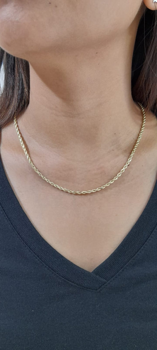 Women Rope Chain 14k 2MM - All lengths available.