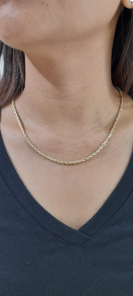 Women Rope Chain 14kt 2.5MM - All lengths available.