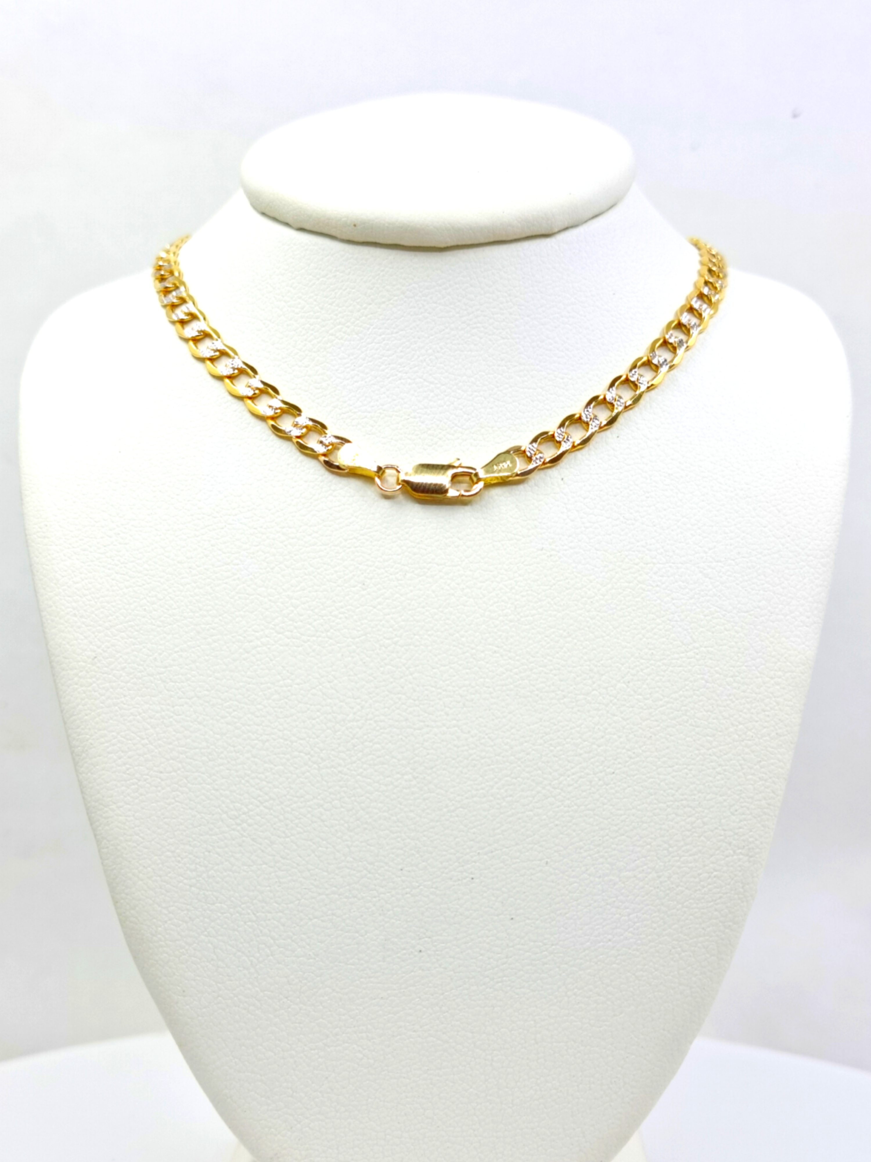 Women Cuban Link Diamond Cut Chain 14k 4MM - All lengths available