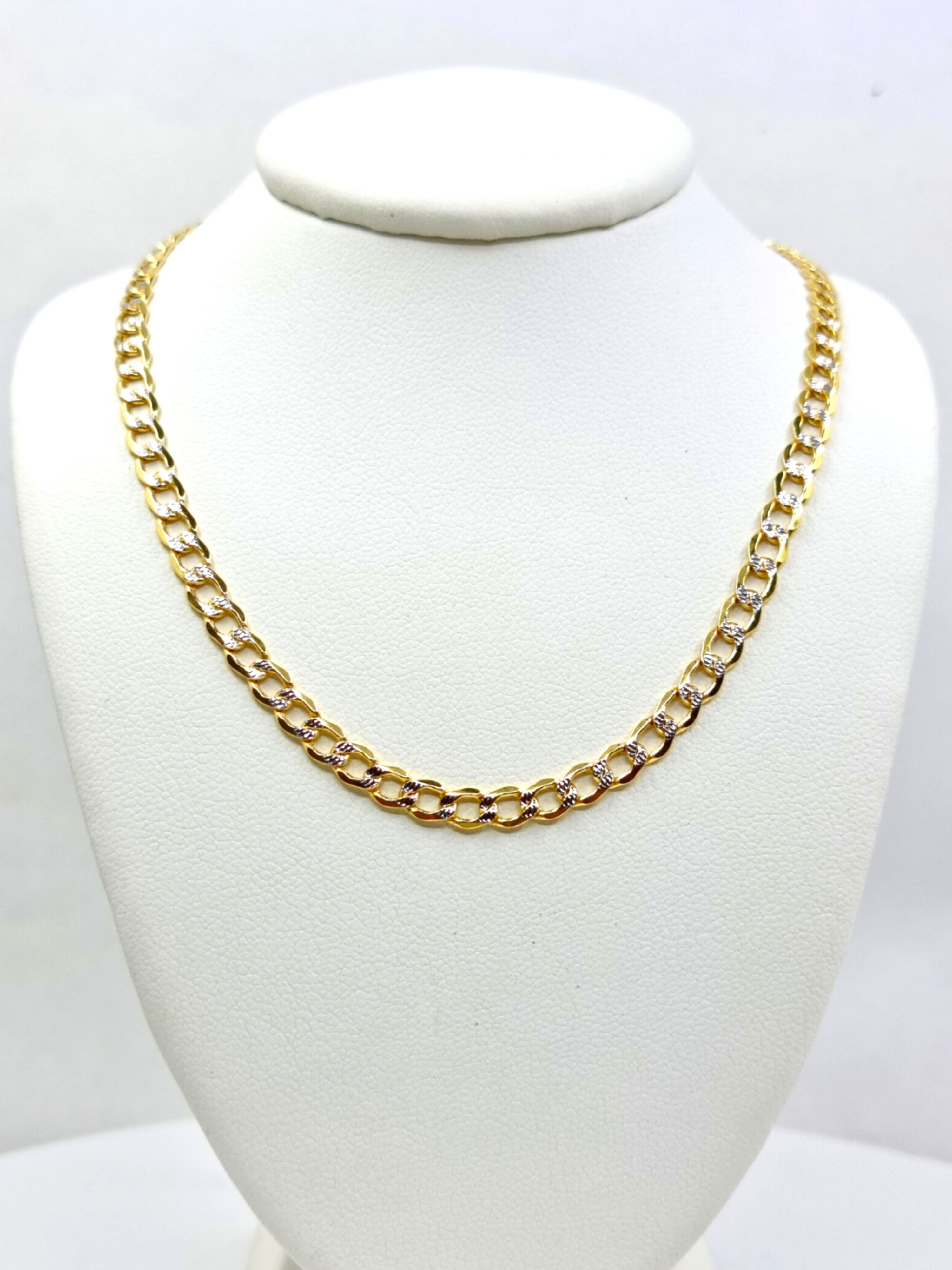 Women Cuban Link Diamond Cut Chain 14k 4MM - All lengths available