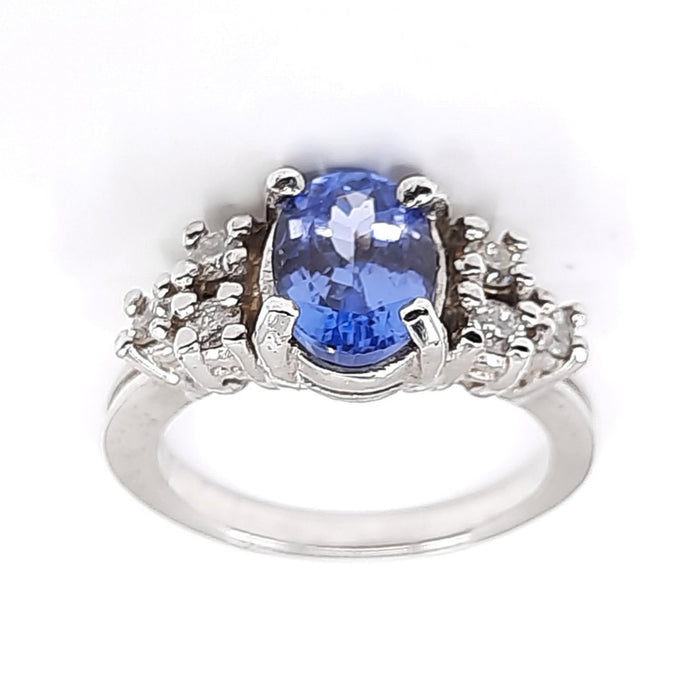 Tanzanite 1.40ct tw Ring with 0.60ct Diamonds & 14kt Gold