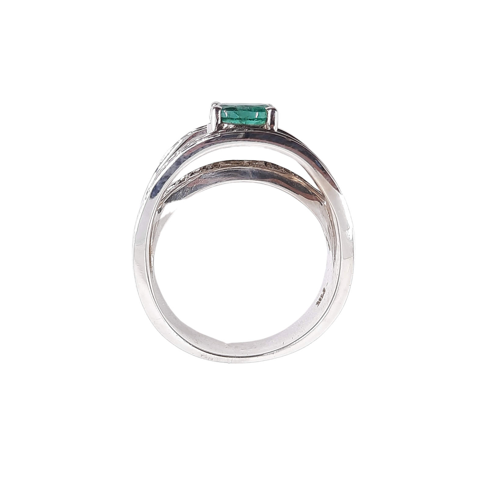 Emerald 0.75ct tw and Diamond 0.40ct tw Women's Ring 14kt Gold
