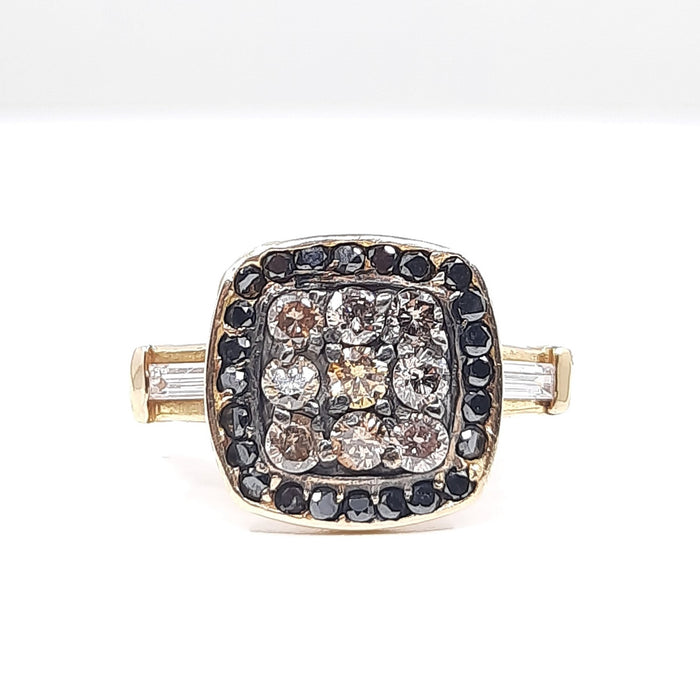 Amante Choco, Black and White Diamond Ring 1.05cttw 14kt Gold