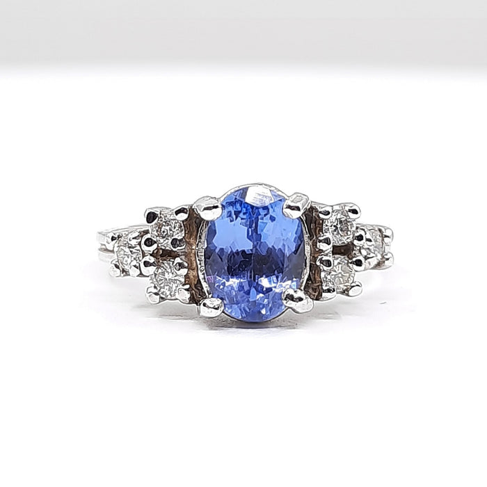 Tanzanite 1.40ct tw Ring with 0.60ct Diamonds & 14kt Gold