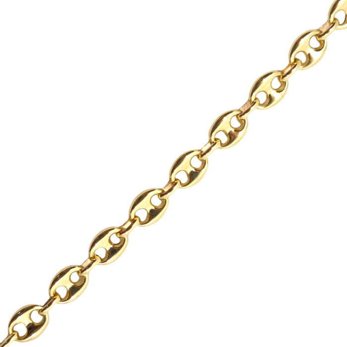 Women's Puff Mariner Link Bracelet 14kt 4MM 8.5"