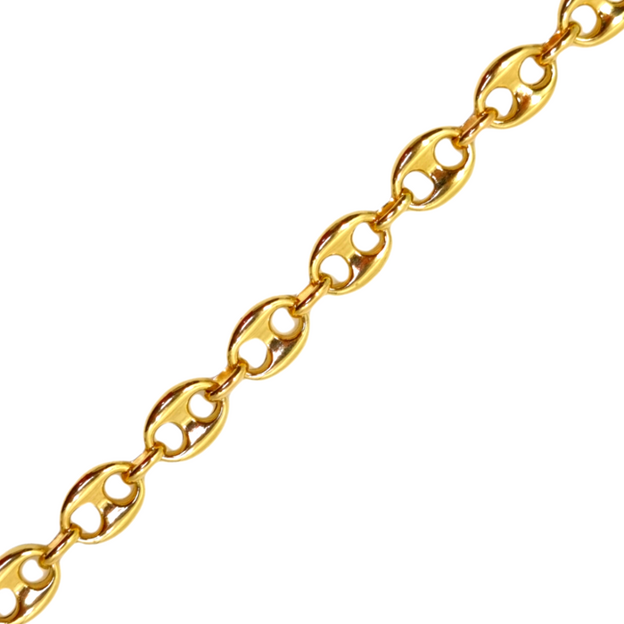 Women's Puff Mariner Link Bracelet 14kt 8MM 8.5"