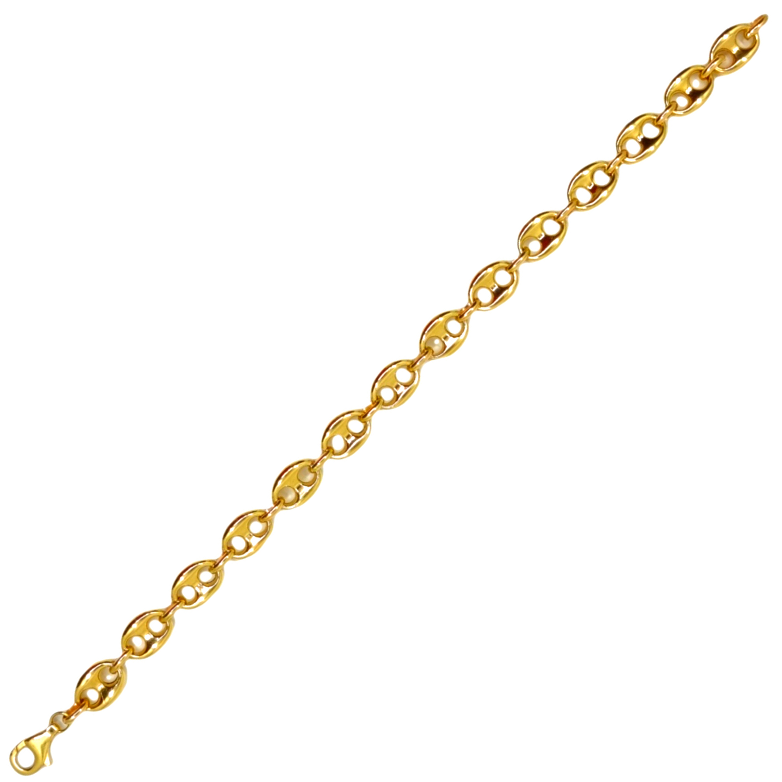 Women's Puff Mariner Link Bracelet 14k 8MM 8.5