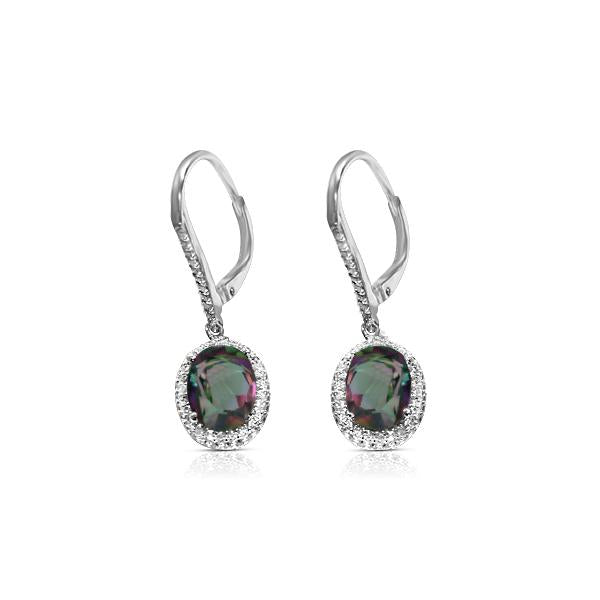 Caymanique Earrings in 925 Sterling Silver and CZs, 3.50cttw