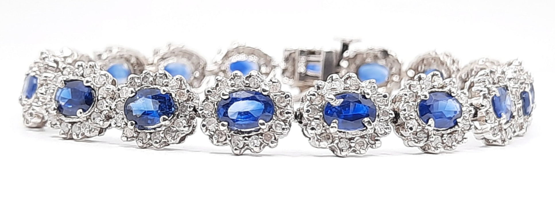 Sapphire 10.06 ct tw & Diamond 3.10 ct tw Bracelet in 14kt Gold