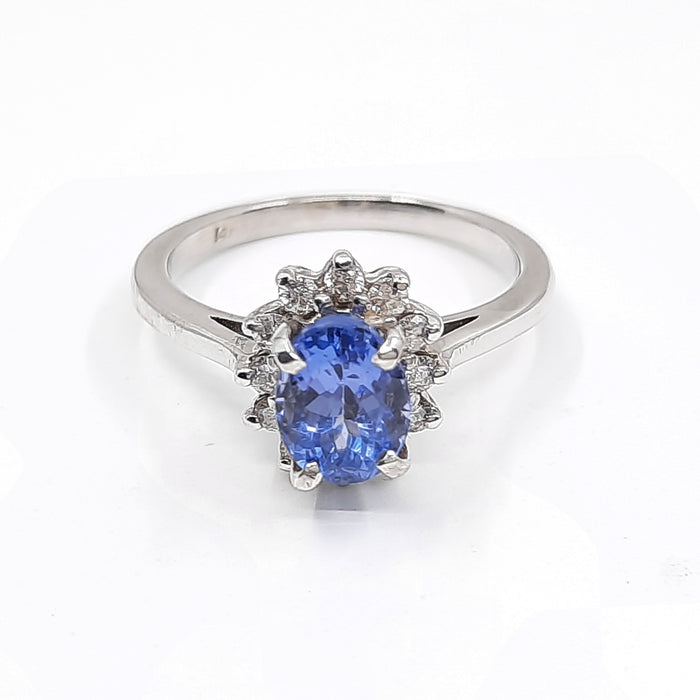 Tanzanite 1.30ct tw Ring with 0.30ct tw diamonds in 14kt Gold