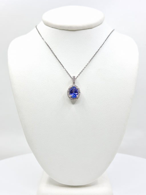 Tanzanite 1.35ct tw Pendant with 0.25 Diamonds in 14kt Gold
