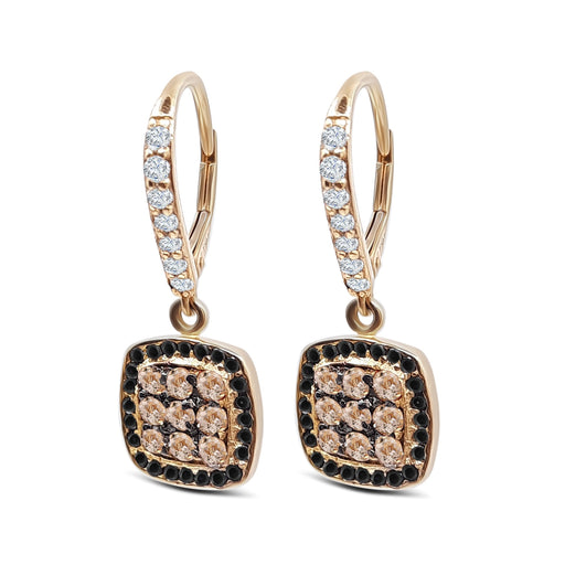 Amante Diamond Earrings 1.50ct tw with Choco Diamonds 14kt Gold