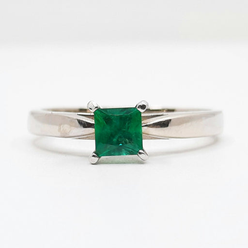 Solitaire Emerald 0.40 ct tw Women's Ring 14kt Gold