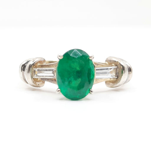 Emerald 2.05ct tw and Diamond 0.20ct tw Women's Ring 14kt Gold