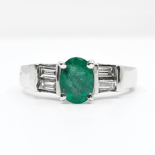 Emerald 0.80ct tw and Diamond 0.40ct tw Women's Ring 14kt Gold