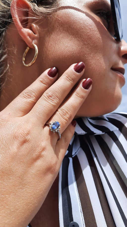 Tanzanite 1.30ct tw Ring with 0.30ct tw diamonds in 14kt Gold