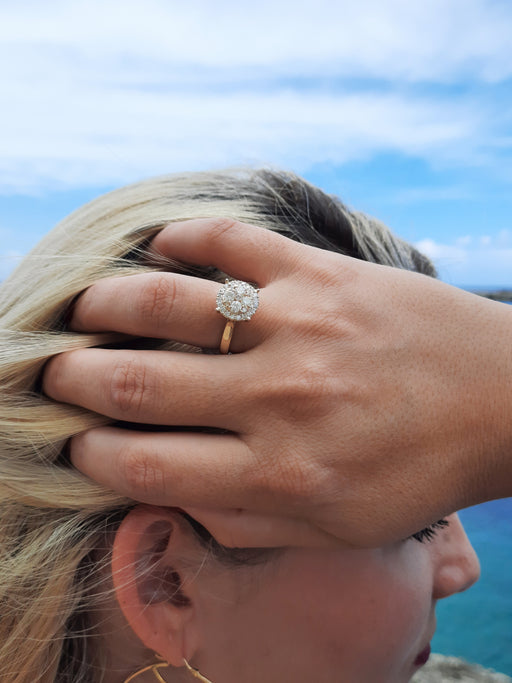 1Look Halo Diamond Ring Women's 0.65ct tw with 14kt Gold