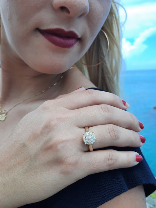 1Look Halo Diamond Ring Women's 0.40ct tw with 14kt Gold