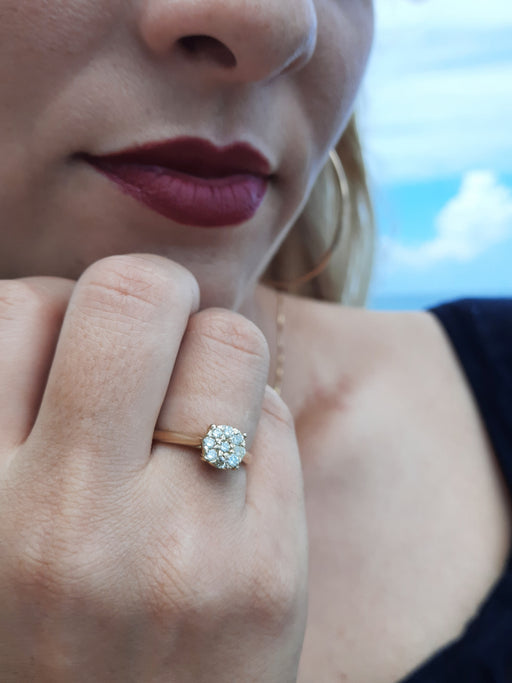 1Look Halo Diamond Ring Women's 0.40ct tw with 14kt Gold