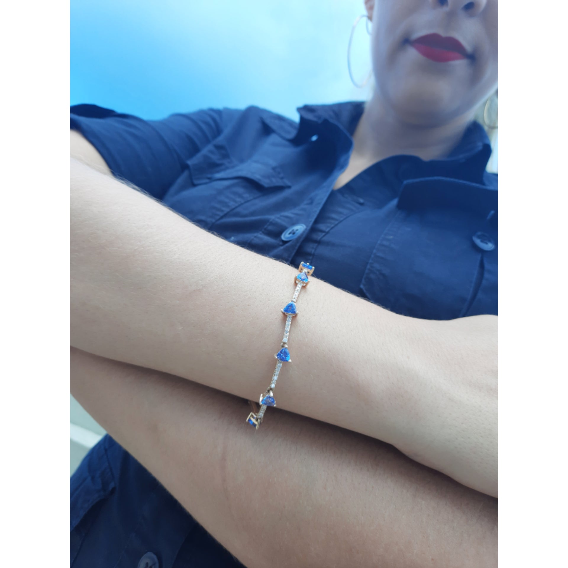 Tanzanite 5.50ct tw & Diamond 0.40ct tw Bracelet - 14kt Gold