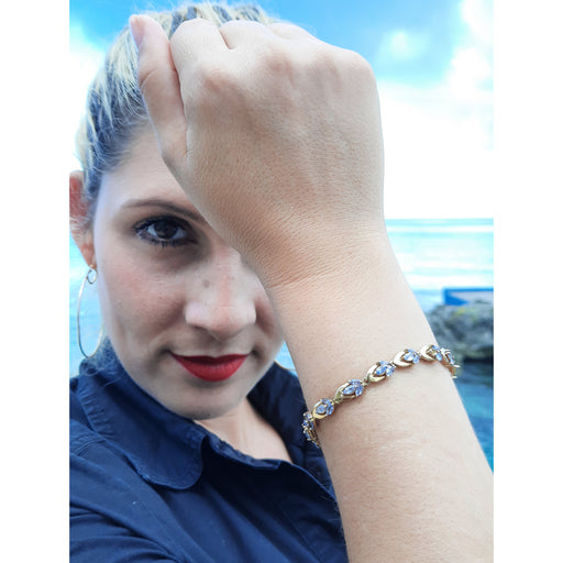 Tanzanite 7.15ct tw Bracelet - 14kt Gold