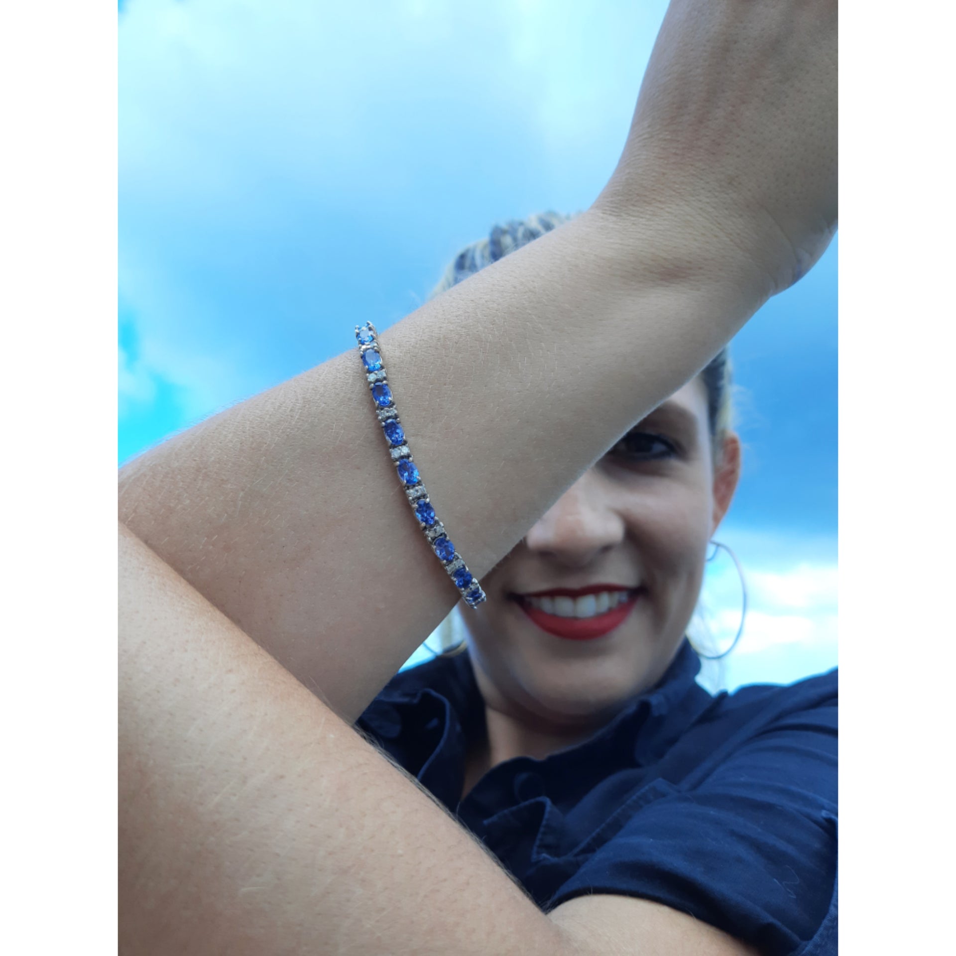 Tanzanite 8.00ct tw & Diamond 1.50ct tw Bracelet - 14kt Gold