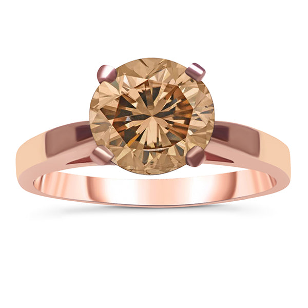 Solitaire Choco Diamond 2.20cttw 14kt Gold — Diamond Marquise