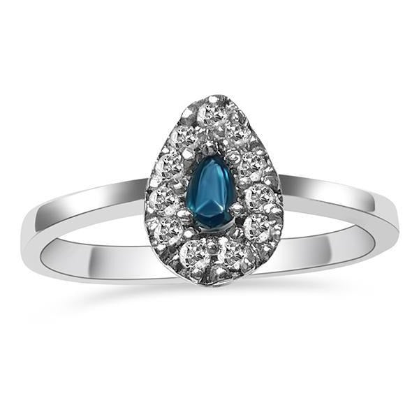 Blue and White Diamond Ring 0.50cttw 14kt Gold