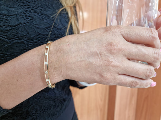 Diamond Marquise® Floating Diamond Bangle Bracelet (0.75ct tw) in 14K Gold