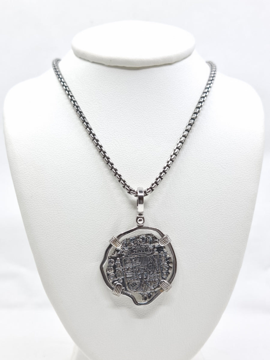 Women Atocha Irregular replica Coin 1inch with 925 Silver Frame