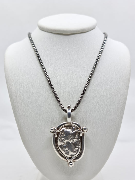 Athena and Owl replica Coin with 925 Silver Frame