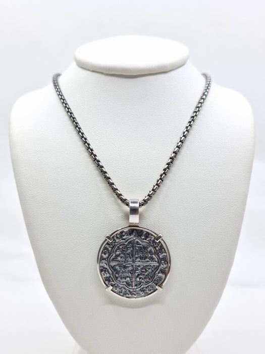 Women Atocha replica Coin 1inch with 925 Silver Frame