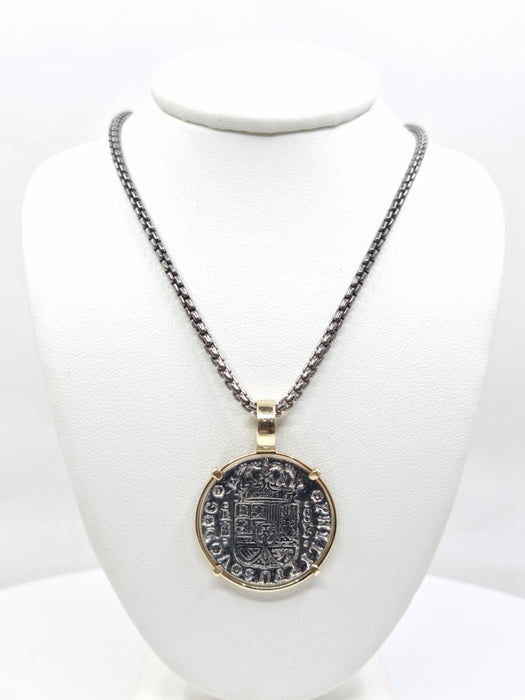 Atocha replica Coin 1" with 14kt Gold Frame - Free Chain Included!