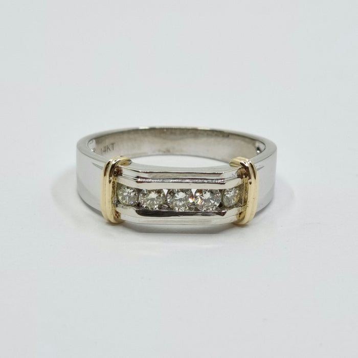 Men's Ring Diamonds 1.02 ct tw 14kt Gold Yellow & White Gold